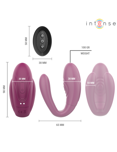 INTENSE - STIMOLATORE A MORSETTO CON VIBRAZIONE E TAPPING SANDRA CON TELECOMANDO