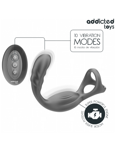 ADDICTED TOYS - ANELLO PER IL PENE PROSTATICO DOPPIO CON TELECOMANDO