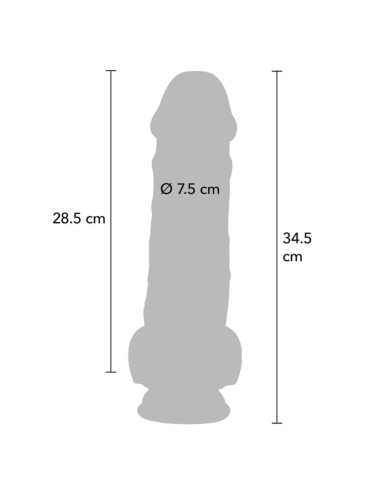 GET REAL - PENE REALISTICO DELUXE CON TESTICOLI EXTRA SPESSI 34,5 CM