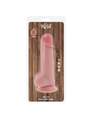 GET REAL - PENE REALISTICO DELUXE CON TESTICOLI EXTRA SPESSI 34,5 CM