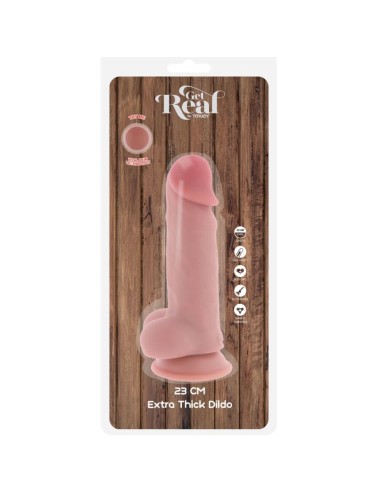GET REAL - PENE REALISTICO DELUXE CON TESTICOLI EXTRA SPESSI 23 CM