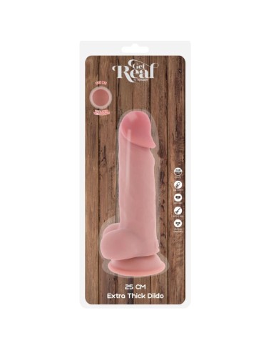 GET REAL - PENE REALISTICO DELUXE CON TESTICOLI EXTRA SPESSI 25 CM