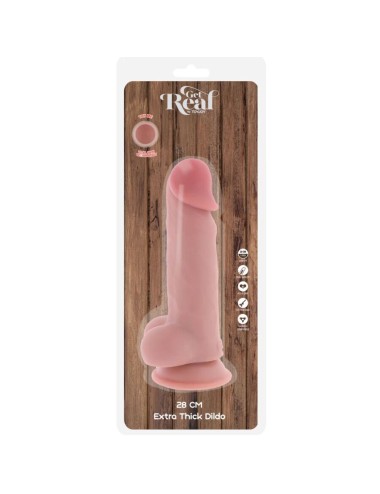 GET REAL - PENE REALISTICO DELUXE CON TESTICOLI EXTRA SPESSI 28 CM