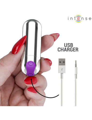 INTENSE - KAREN MINI PROIETTILE VIBRANTE RICARICABILE ARGENTO