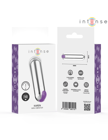 INTENSE - KAREN MINI PROIETTILE VIBRANTE RICARICABILE ARGENTO