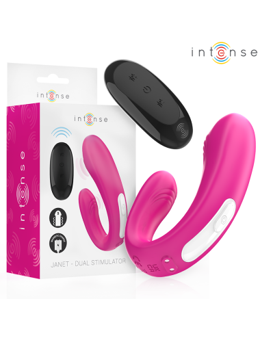 INTENSE - JANET DUAL STIMOLATORE E VIBRATORE A FORMA DI U CON TELECOMANDO ROSA