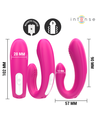 INTENSE - JANET DUAL STIMOLATORE E VIBRATORE A FORMA DI U CON TELECOMANDO ROSA