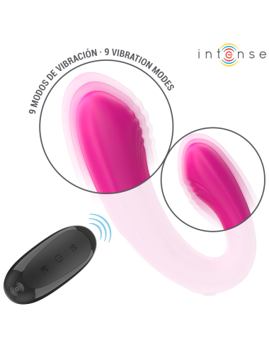 INTENSE - JANET DUAL STIMOLATORE E VIBRATORE A FORMA DI U CON TELECOMANDO ROSA