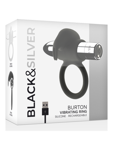 BLACK&SILVER - ANELLO RICARICABILE BURTON 10 MODALITÀ DI VIBRAZIONE
