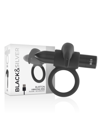 BLACK&SILVER - ANELLO BURTON 10 MODALITÀ DI VIBRAZIONE NERO