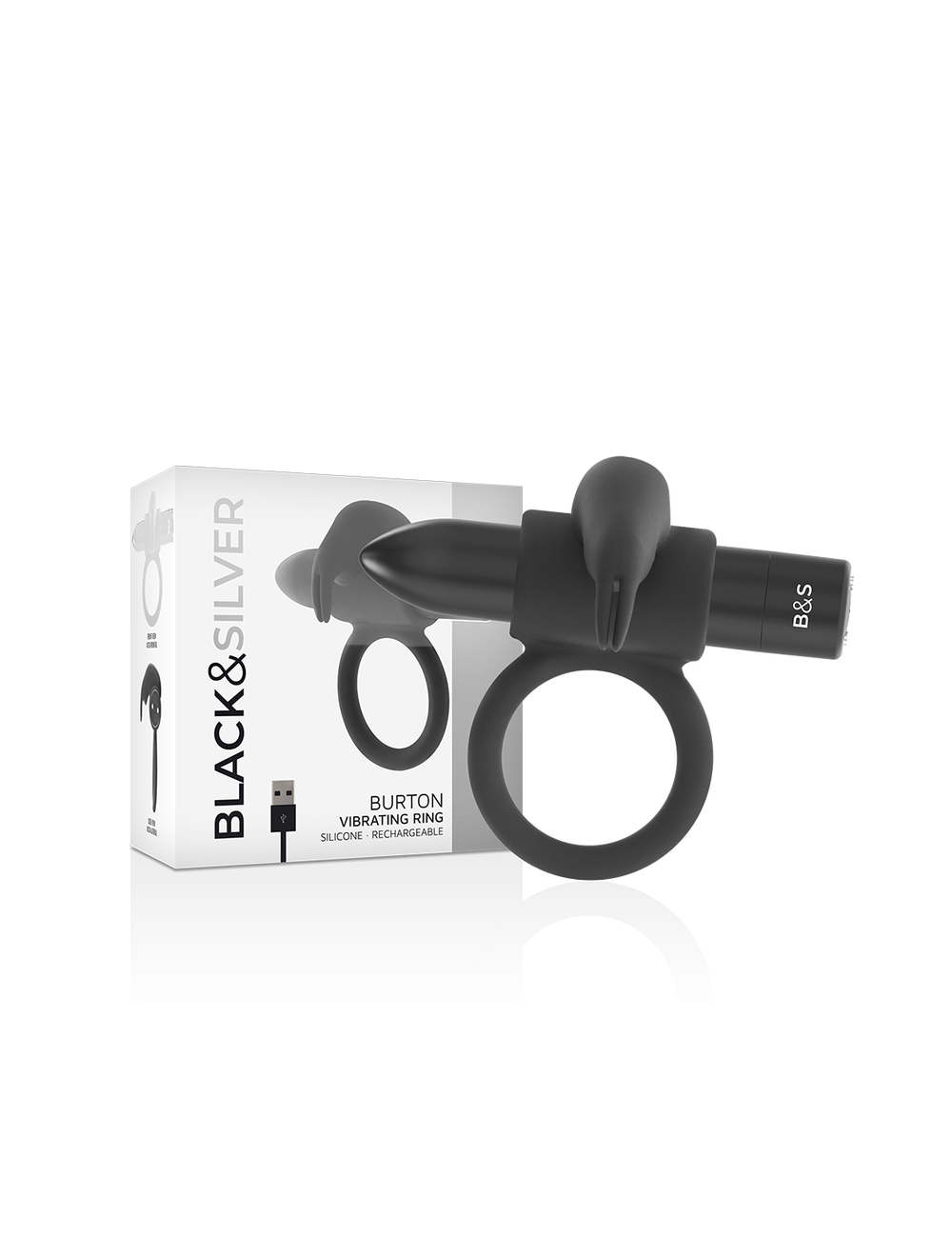 BLACK&SILVER - ANELLO BURTON 10 MODALITÀ DI VIBRAZIONE NERO