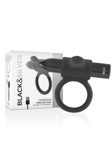 BLACK&SILVER - ANELLO RICARICABILE CAMERON BLACK