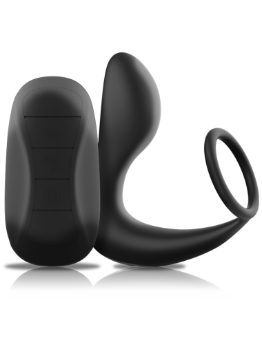 BLACK&SILVER - MASSAGGIATORE ANALE CON TELECOMANDO RICARICABILE IN SILICONE NERO