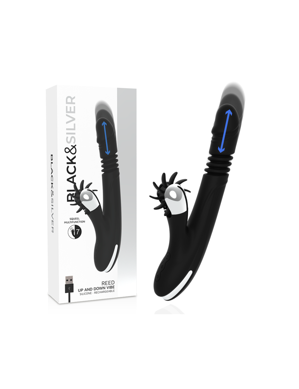 BLACK&SILVER - VIBRA SU E GIÙ CON CANNA DI CONIGLIO