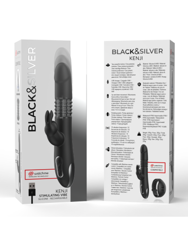 BLACK&SILVER - VIBRA STIMOLANTE KENJI COMPATIBILE CON LA TECNOLOGIA WIRELESS WATCHME