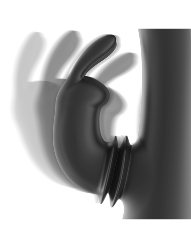 BLACK&SILVER - DJ. STIMOLATORE CONIGLIO IN SILICONE RICARICABILE ADAM NERO