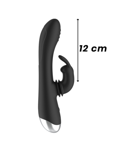 BLACK&SILVER - DJ. STIMOLATORE CONIGLIO IN SILICONE RICARICABILE ADAM NERO