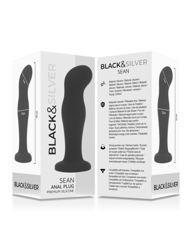 BLACK&SILVER - SEAN PLUG ANALE PREMIUM IN SILICONE NERO
