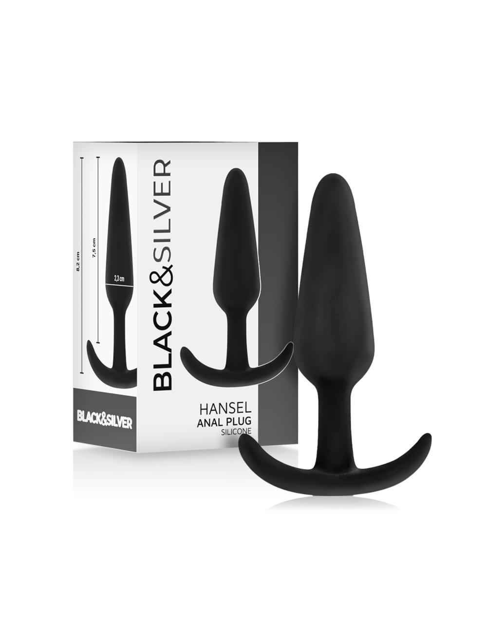 BLACK&SILVER - PLUG ANALE IN SILICONE HANSEL CON MANIGLIA PICCOLO