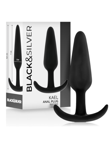 BLACK&SILVER - PLUG ANALE IN SILICONE KAEL CON MANICO MEDIO
