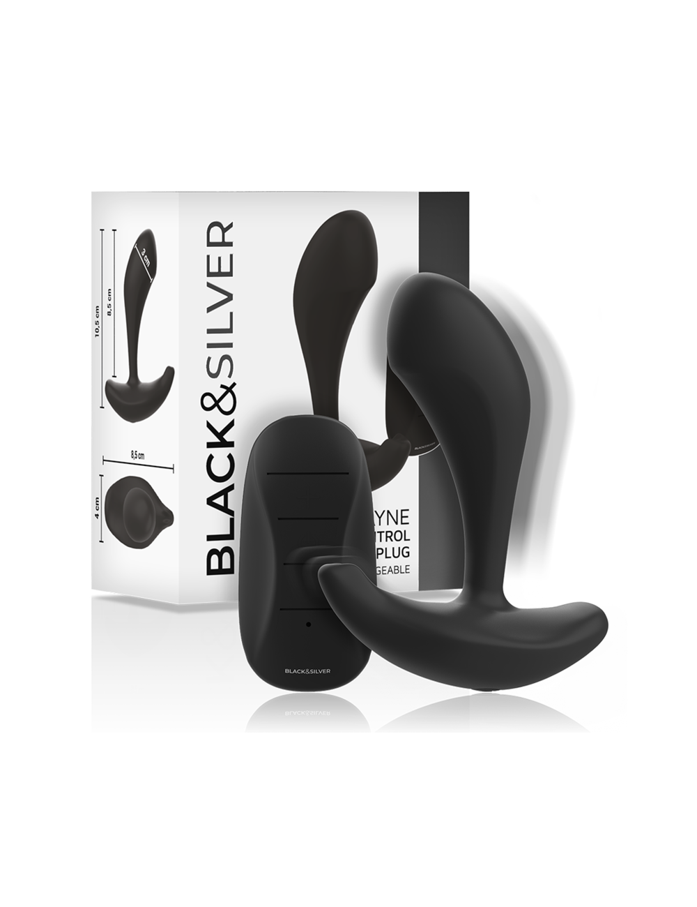 BLACK&SILVER - TELECOMANDO IN SILICONE PLUG ANALE DWAYNE