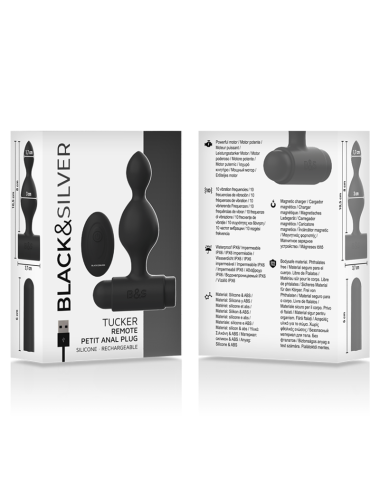 BLACK&SILVER - TELECOMANDO TELECOMANDO CON PLUG ANALE IN SILICONE PICCOLO TUCKER