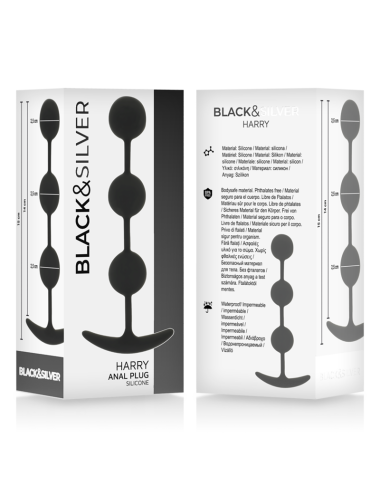 BLACK&SILVER - ROSARIO ANALE HARRY 3 SFERE IN SILICONE 14 CM