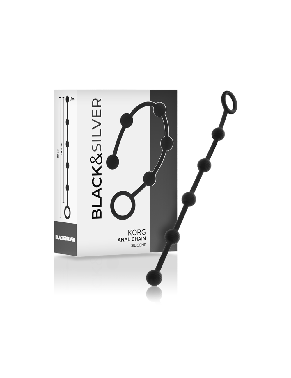 BLACK&SILVER - KORG ROSARIO ANALE INIZIAZIONE IN SILICONE 21 CM