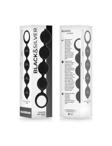 BLACK&SILVER - ROSARIO ANALE LENNON 4 SFERE IN SILICONE 15 CM