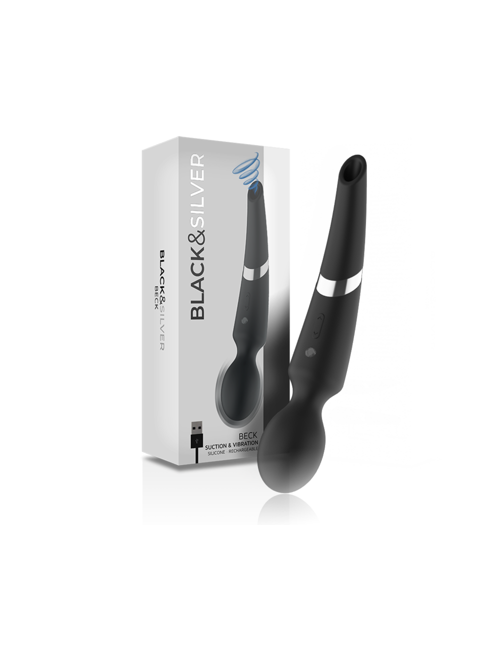 BLACK&SILVER - BECK BACCHETTA E VENTOSA 2 IN 1 IN SILICONE