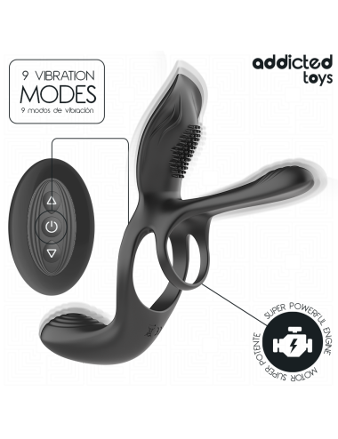 ADDICTED TOYS - DOPPIO ANELLO PER PENE CON STIMOLATORE CLITORIDEO