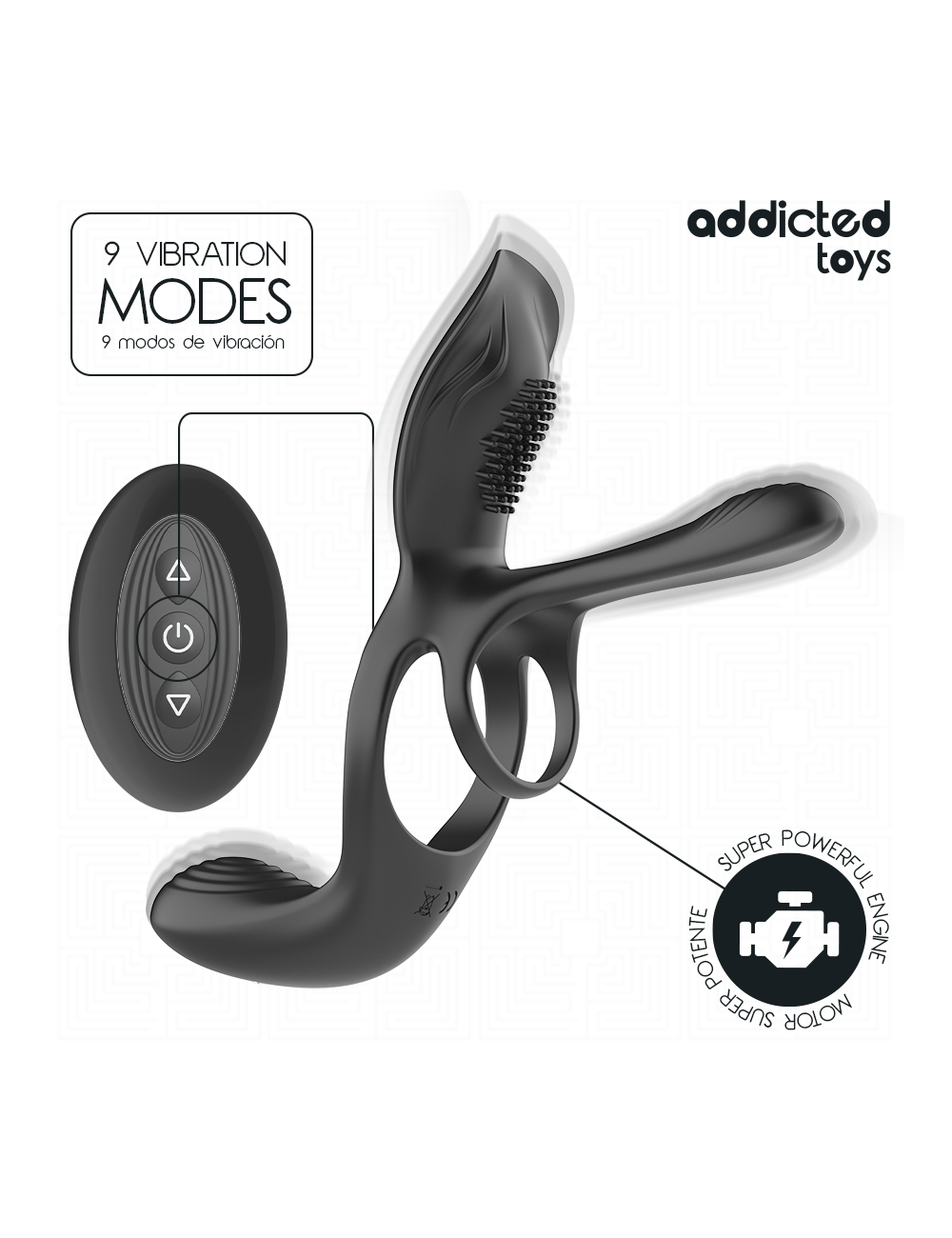 ADDICTED TOYS - DOPPIO ANELLO PER PENE CON STIMOLATORE CLITORIDEO