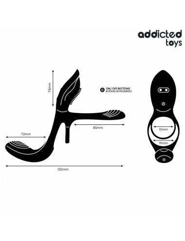 ADDICTED TOYS - DOPPIO ANELLO PER PENE CON STIMOLATORE CLITORIDEO