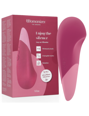 WOMANIZER - VIBE LAY-ON VIBRATORE SILENZIOSO ROSA SCURO