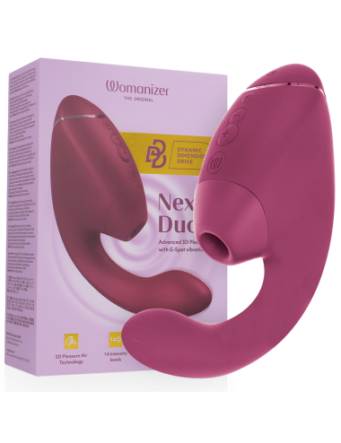 WOMANIZER - DUO NEXT STIMOLATORE DOPPIO CLITORIDEO E PUNTO G ROSA SCURO