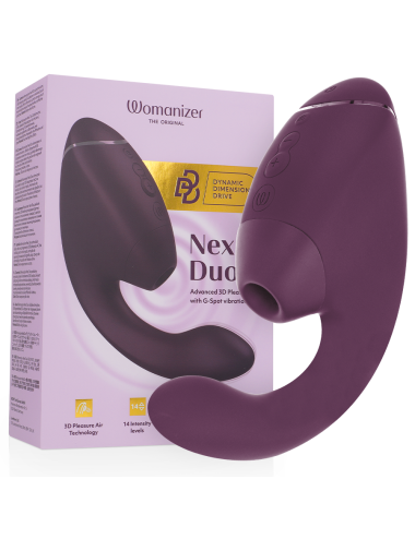 WOMANIZER - DUO NEXT STIMOLATORE DOPPIO CLITORIDEO E PUNTO G VIOLA SCURO