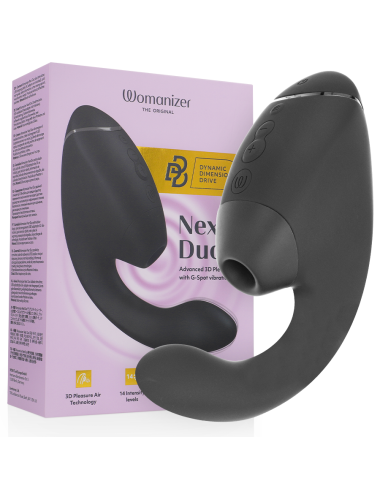 WOMANIZER - DUO NEXT STIMOLATORE DOPPIO CLITORIDEO E PUNTO G NERO