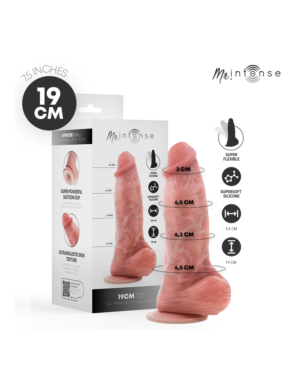 MR INTENSE - PICCOLO SPENCER DILDO IN SILICONE 19 CM -Ø- 4