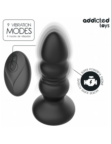 ADDICTED TOYS - TAPPO ANALE ROTANTE E VIBRANTE, LUCE LED, TELECOMANDO