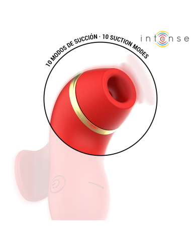 INTENSE - STIMOLATORE PATTY CON 4 TESTINE, ASPIRAZIONE, COLPIMENTO, SOLLETICO E LECCA