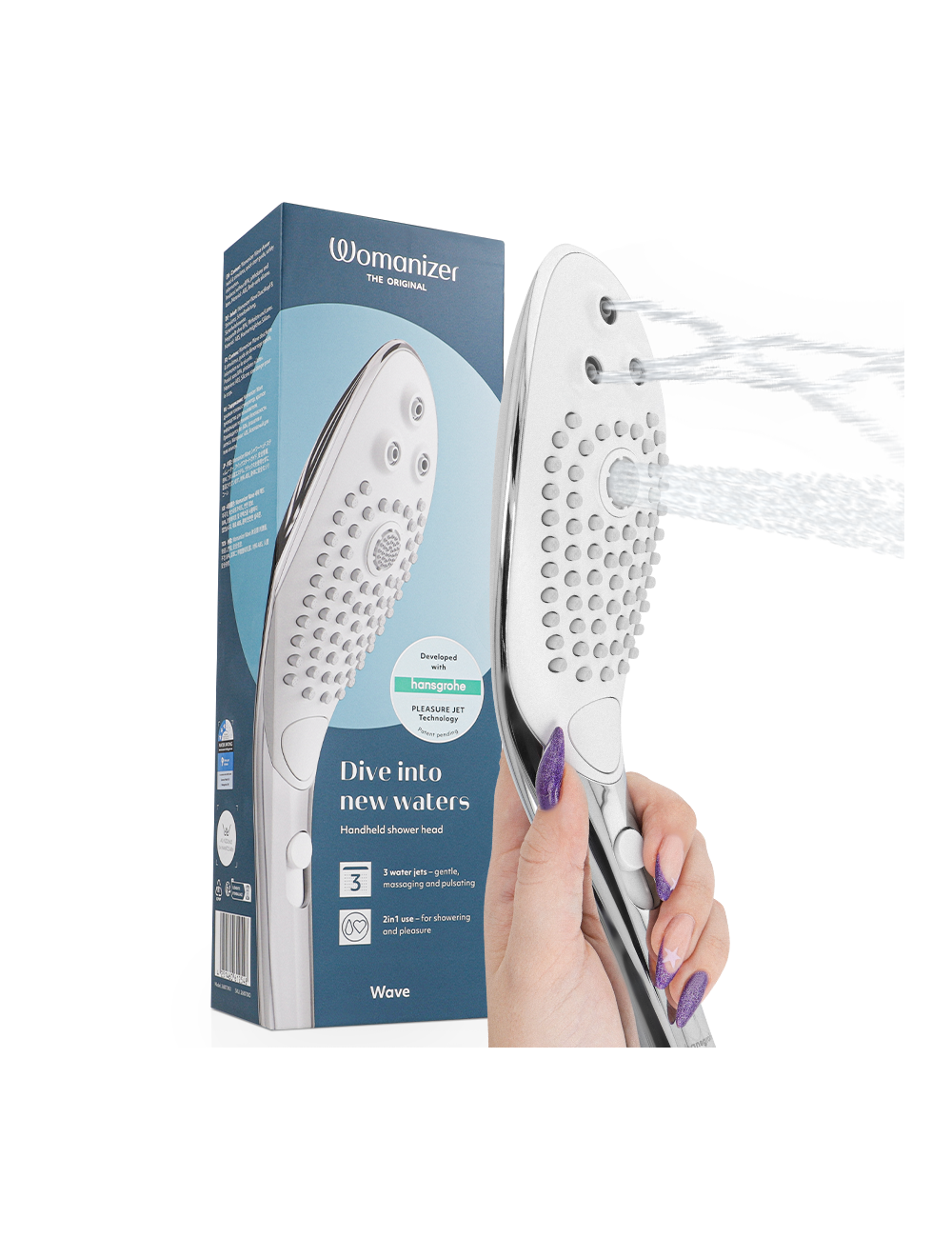 WOMANIZER - SOFFIONE DOCCIA STIMOLANTE CLITORIDEO WAVE CROMATO