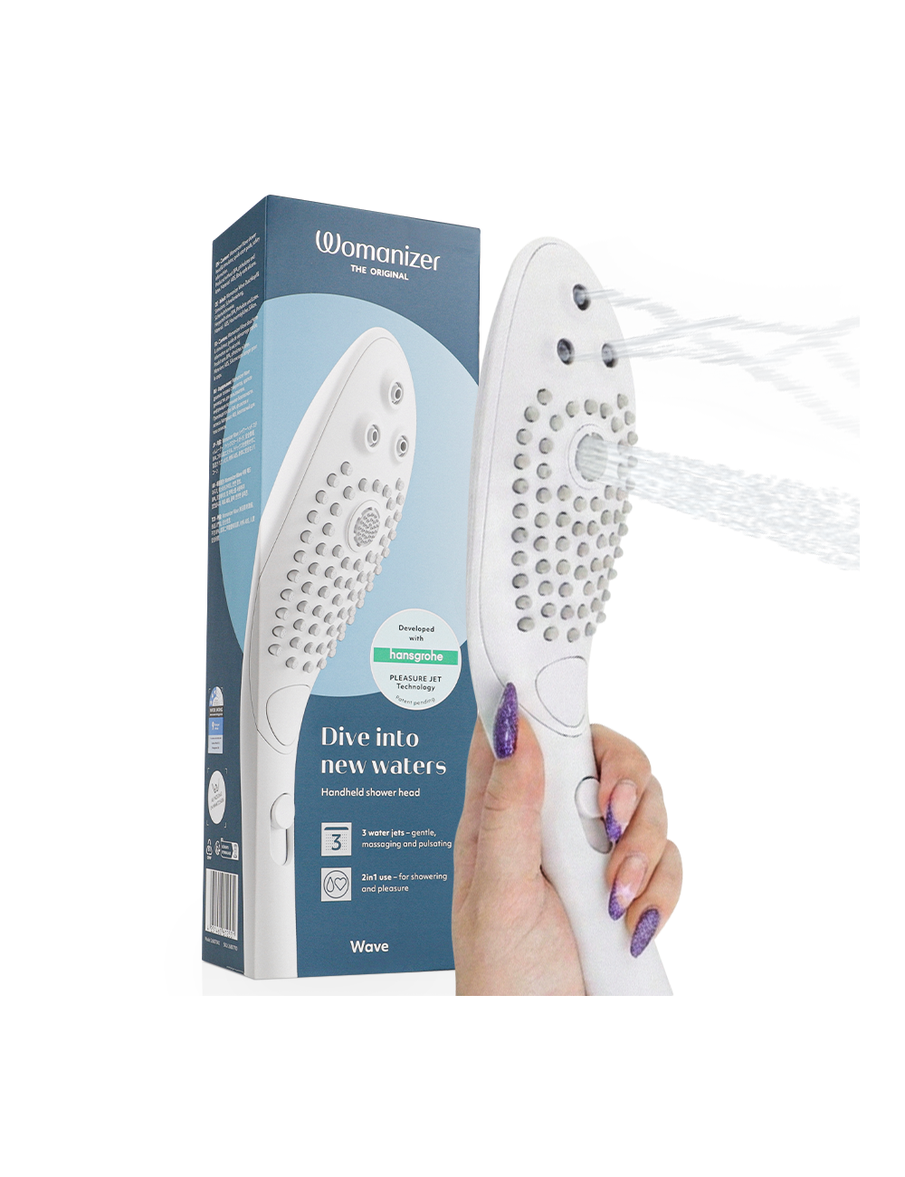 WOMANIZER - SOFFIONE DOCCIA STIMOLANTE CLITORIDEO WAVE BIANCO