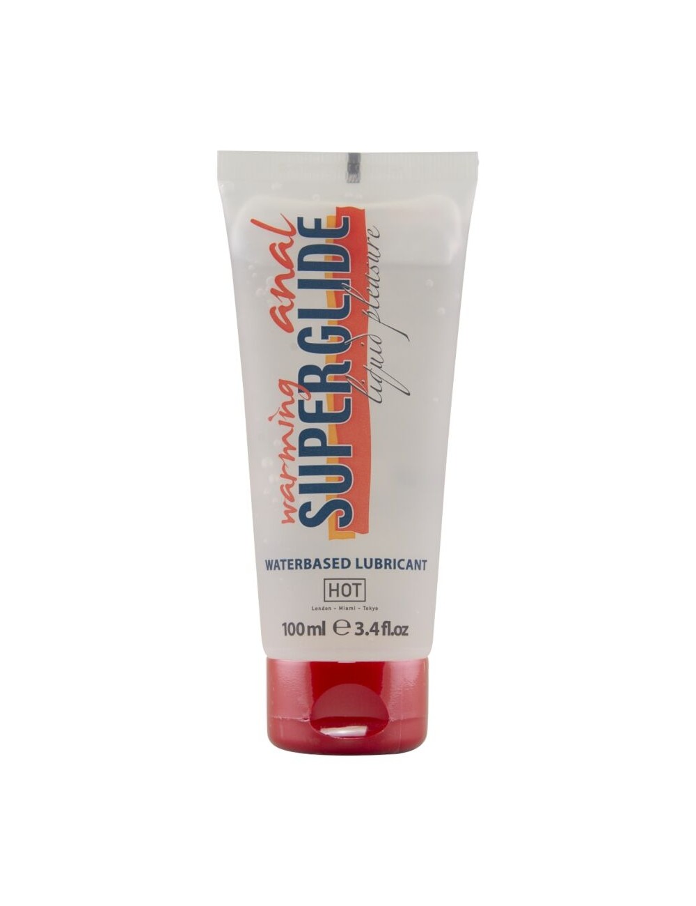 HOT - ANAL SUPERGLIDE LUBRIFICANTE LIQUIDO RISCALDANTE A BASE D'ACQUA 100 ML