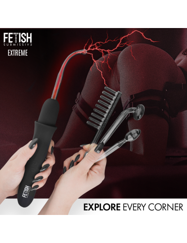 FETISH SUBMISSIVE - VIBRADOR WAND ELECTROESTIMULACIÓN ALTA FRECUENCIA