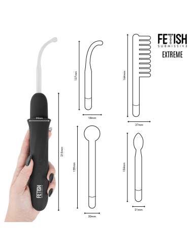 FETISH SUBMISSIVE - VIBRADOR WAND ELECTROESTIMULACIÓN ALTA FRECUENCIA