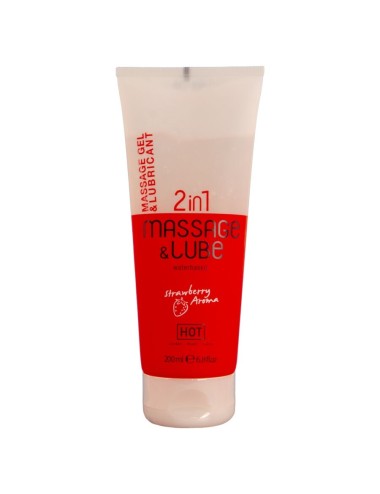 HOT - MASSAGE & GLIDE GEL 2IN1 FRAGOLA 200 ML