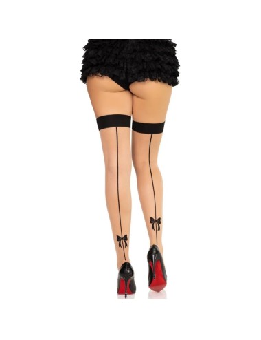 LEG AVENUE - 1963 CALZE CON RIGA POSTERIORE IN SPANDEX NERE - TAGLIA UNICA