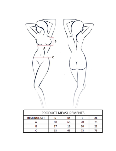 PASSION - RESILQUE REGGISENO + PERIZOMA BIANCO L/XL