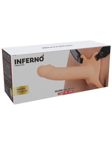 HIDDEN DESIRE - INFERNO GUAINA PER PENE CON STRAP-ON IN SILICONE 18 CM