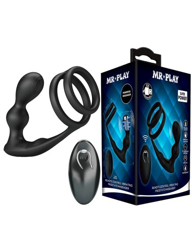 MR PLAY - PLUG ANALE VIBRANTE CON ANELLO PER PENE E TELECOMANDO